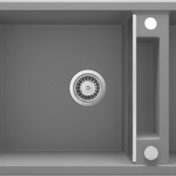 Chiuveta bucatarie compozit doua cuve si picurator, gri metalic, Deante Magnetic imagine