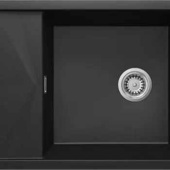 Chiuveta bucatarie compozit dreptunghiulara cu picurator grafit metalic Deante Magnetic imagine