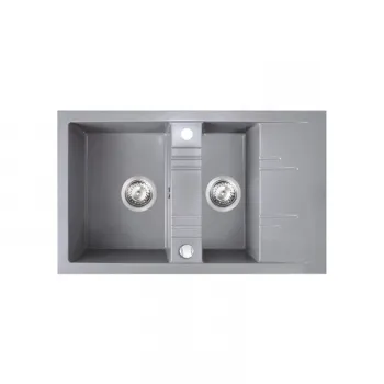 Chiuveta bucatarie compozit gri mat Ferro Mezzo imagine