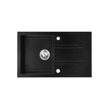 Chiuveta bucatarie compozit neagra cu picurator Ferro, Mezzo imagine