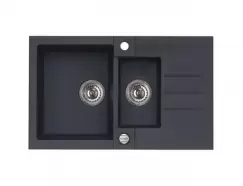 Chiuveta bucatarie compozit negru carbon, Alveus rock 70 imagine