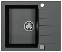 Chiuveta bucatarie compozit negru carbon cu picurator, Alveus Cadit 10 imagine