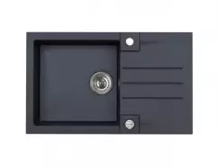 Chiuveta bucatarie compozit negru carbon cu picurator, Alveus rock 130 imagine