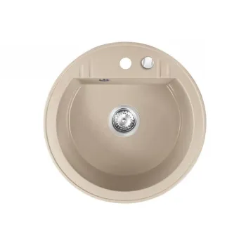 Chiuveta bucatarie compozit rotunda bej mat Ferro Mezzo imagine