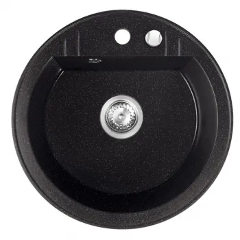 Chiuveta bucatarie compozit rotunda negru lucios Ferro Mezzo imagine