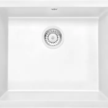 Chiuveta bucatarie compozit sub blat alb mat 55 cm Deante Corda imagine