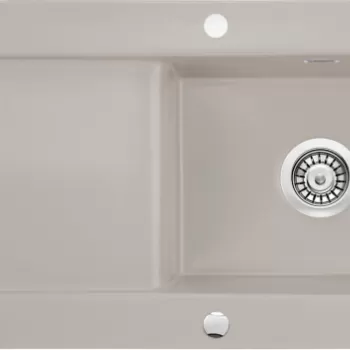 Chiuveta bucatarie cu picurator bej mat Deante Sabor imagine