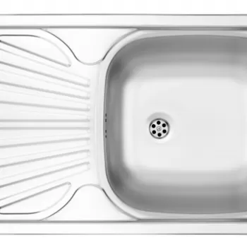 Chiuveta bucatarie cu picurator crom satin Deante Techno 311 imagine