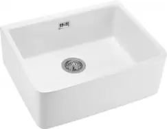 Chiuveta bucatarie din ceramica farmhose, alba, Sabor, Deante imagine