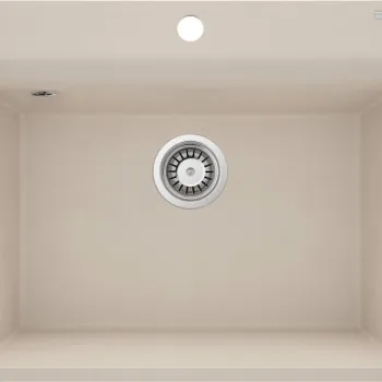 Chiuveta bucatarie din granit, dreptunghiulara, 60x50x21.6 cm, bej, Deante Corio imagine