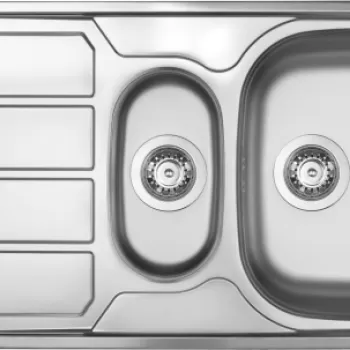 Chiuveta bucatarie doua cuve inox crom leinen Deante Soul imagine