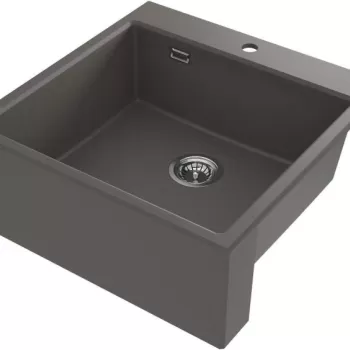 Chiuveta bucatarie farmhouse antracit mat, material compozit, Eridan Deante imagine