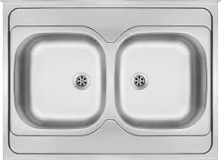 Chiuveta bucatarie inox cu doua cuve crom Deante, Tango imagine