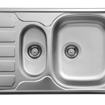 Chiuveta bucatarie inox cu doua cuve crom leinen Deante Soul imagine