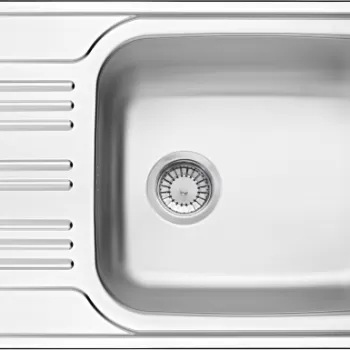 Chiuveta bucatarie inox cu picurator crom leinen, 78x50 cm, Deante Xylo imagine
