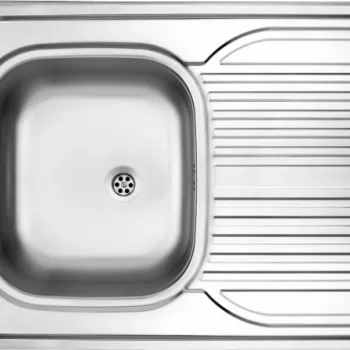 Chiuveta bucatarie inox cu picurator crom leinen, cuva dreapta, Deante Tango imagine