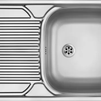 Chiuveta bucatarie inox cu picurator crom leinen, Deante Tango imagine