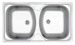 Chiuveta bucatarie inox doua cuve crom Deante, Techno 200 imagine