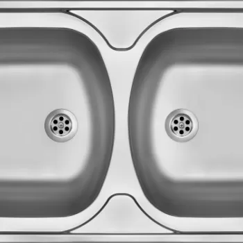 Chiuveta bucatarie inox doua cuve crom leinen Deante Tango 200 imagine