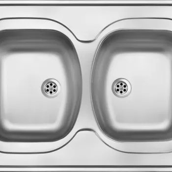 Chiuveta bucatarie inox doua cuve crom leinen Deante Tango 201 imagine