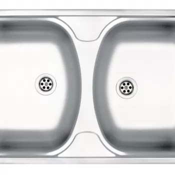 Chiuveta bucatarie inox doua cuve crom leinen Deante Techno 200 imagine