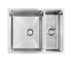 Chiuveta bucatarie inox doua cuve, crom, montare sub blat, Deante, Egeria imagine