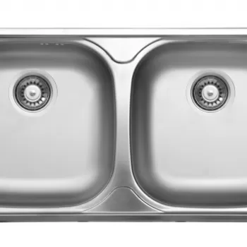 Chiuveta bucatarie inox doua cuve crom satin Deante Xylo imagine