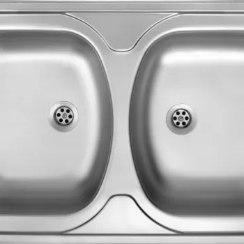 Chiuveta bucatarie inox doua cuve culoare crom leinen Deante Tango imagine