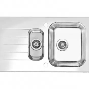 Chiuveta bucatarie inox doua cuve si sticla securizata alba Alveus Glassix 20 imagine