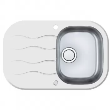 Chiuveta bucatarie inox si sticla securizata alba Alveus Wave 20 imagine