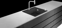 Chiuveta bucatarie neagra SilicaTec si baterie bucatarie crom cu dus extractibil Hansgrohe 43217000 imagine