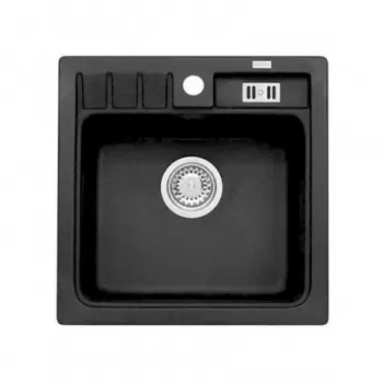 Chiuveta bucatarie patrata negru carbon Alveus Niagara 20 imagine