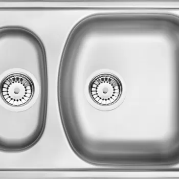 Chiuveta bucatatarie inox doua cuve crom leinen Deante Xylo 503 imagine