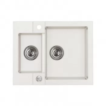 Chiuveta de bucatarie incastrabila alb mat cu doua cuve Alveus rock 80 imagine