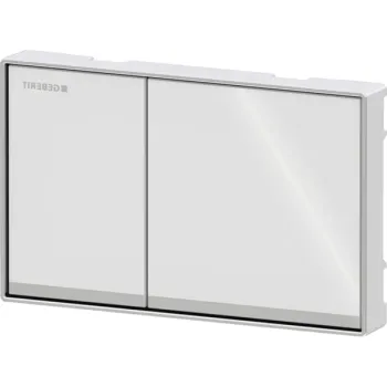 Clapeta actionare rezervor wc sticla alba lucioasa cu banda de design sticla acoperita cu oglinda Geberit Omega60 imagine