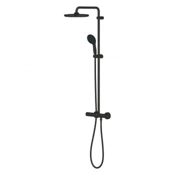 Coloana de dus cu baterie termostatata, culoare negru mat, Grohe Tempesta 250 imagine