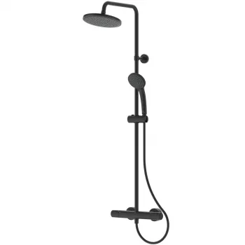 Coloana de dus cu baterie termostatata Ideal Standard Ceratherm T25 negru mat imagine