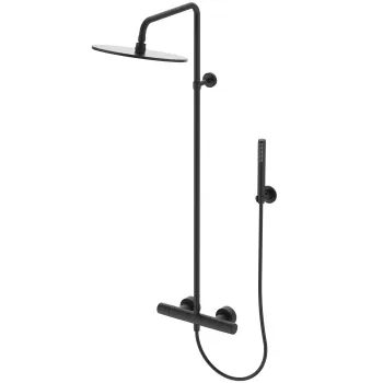 Coloana de dus cu baterie termostatata Ideal Standard Ceratherm T25 negru mat imagine