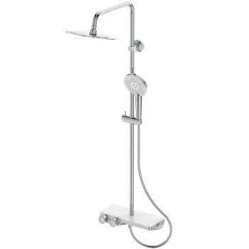 Coloana de dus cu baterie termostatata si etajera Ideal Ceratherm S200 II crom lucios imagine