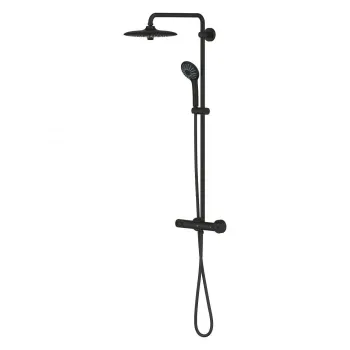 Coloana de dus cu baterie termostatata si pipa, culoare negru mat, Grohe Euphoria 260 imagine