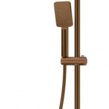 Coloana de dus  cu palarie, para de dus si baterie cu termostat, bronz, Deante Therm imagine