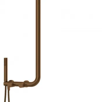 Coloana de dus culoare bronz periat cu baterie monocomanda Deante Silia imagine