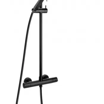 Coloana de dus FDesign Anima, baterie termostatata, negru mat imagine