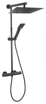 Coloana de dus neagra cu baterie termostatata Ferro,Trevi Square Black imagine