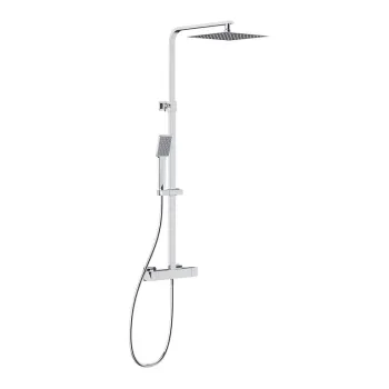 Coloana de dus rectangulara cu baterie termostatata, crom, Cersanit Bari imagine