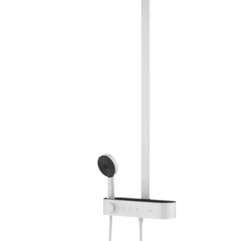 Coloana dus alb mat, baterie control temperatura si 3 jeturi, palarie 26 cm, Form Relax imagine