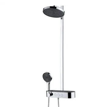 Coloana dus, baterie termostatata, palarie 26 cm, 3 jeturi, crom, Form Relax imagine