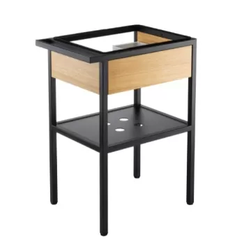 Consola sustinere lavoar cu sertar, culoare negru 40 cm, Deante imagine