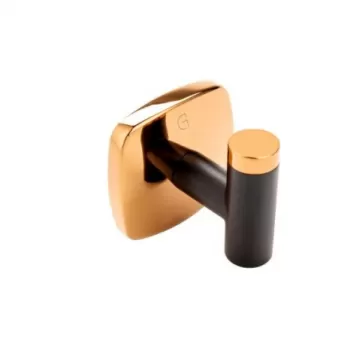Cuier baie FDesign Merida, negru mat rose gold lucios imagine