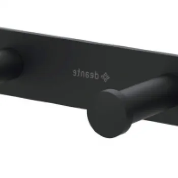 Cuier de baie negru mat, cu 4 agatatori, fixari ascunse, Deante Jasmin imagine